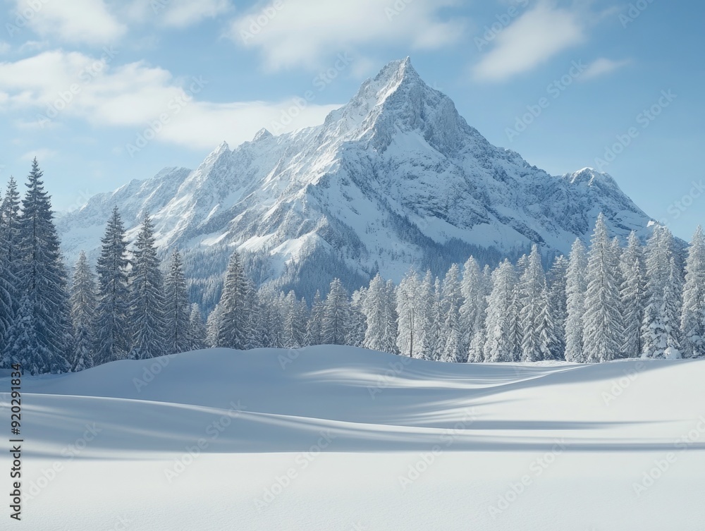 Fototapeta premium Snowy Mountain Landscape