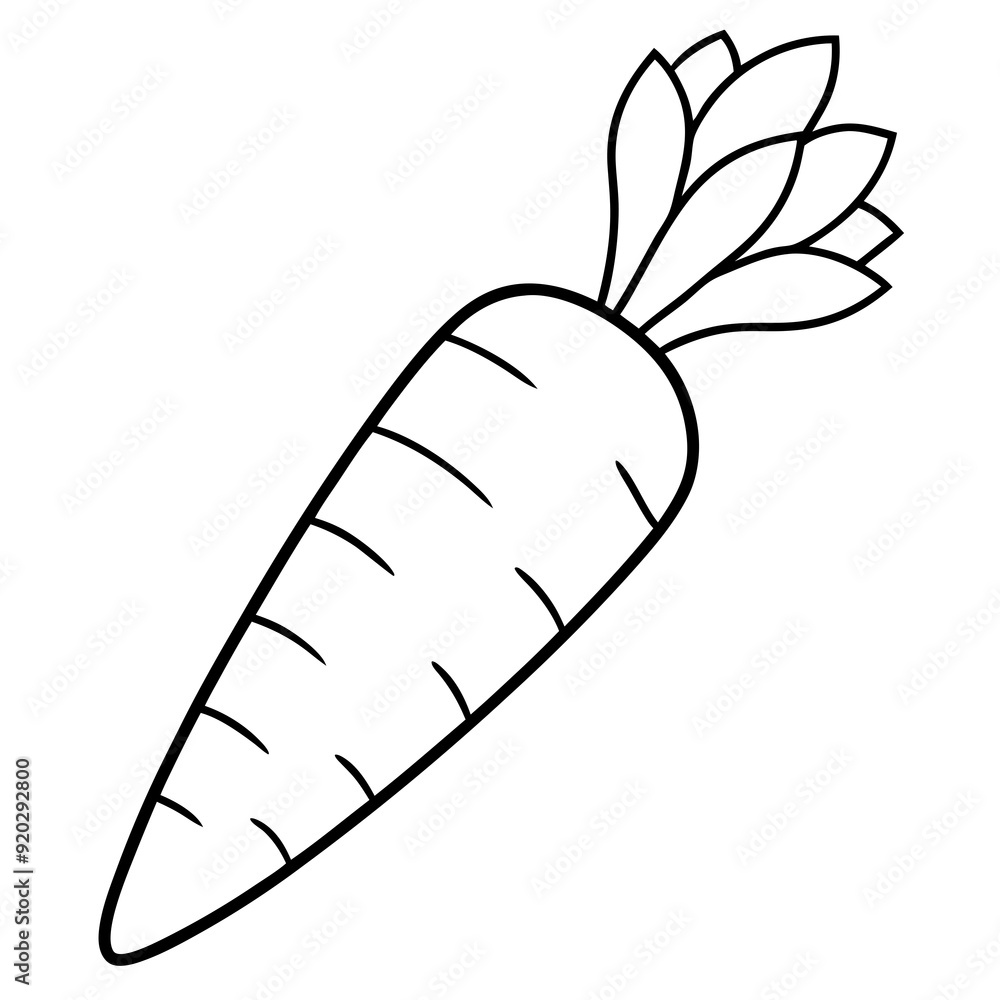 A coloring page of a FOOD CARROT A coloring page of a FOOD CARROT