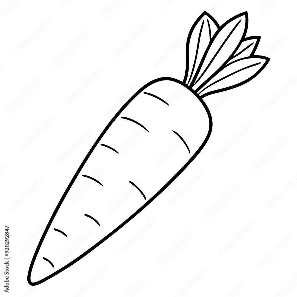 A coloring page of a FOOD CARROT A coloring page of a FOOD CARROT