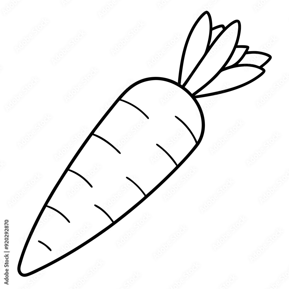 A coloring page of a FOOD CARROT A coloring page of a FOOD CARROT