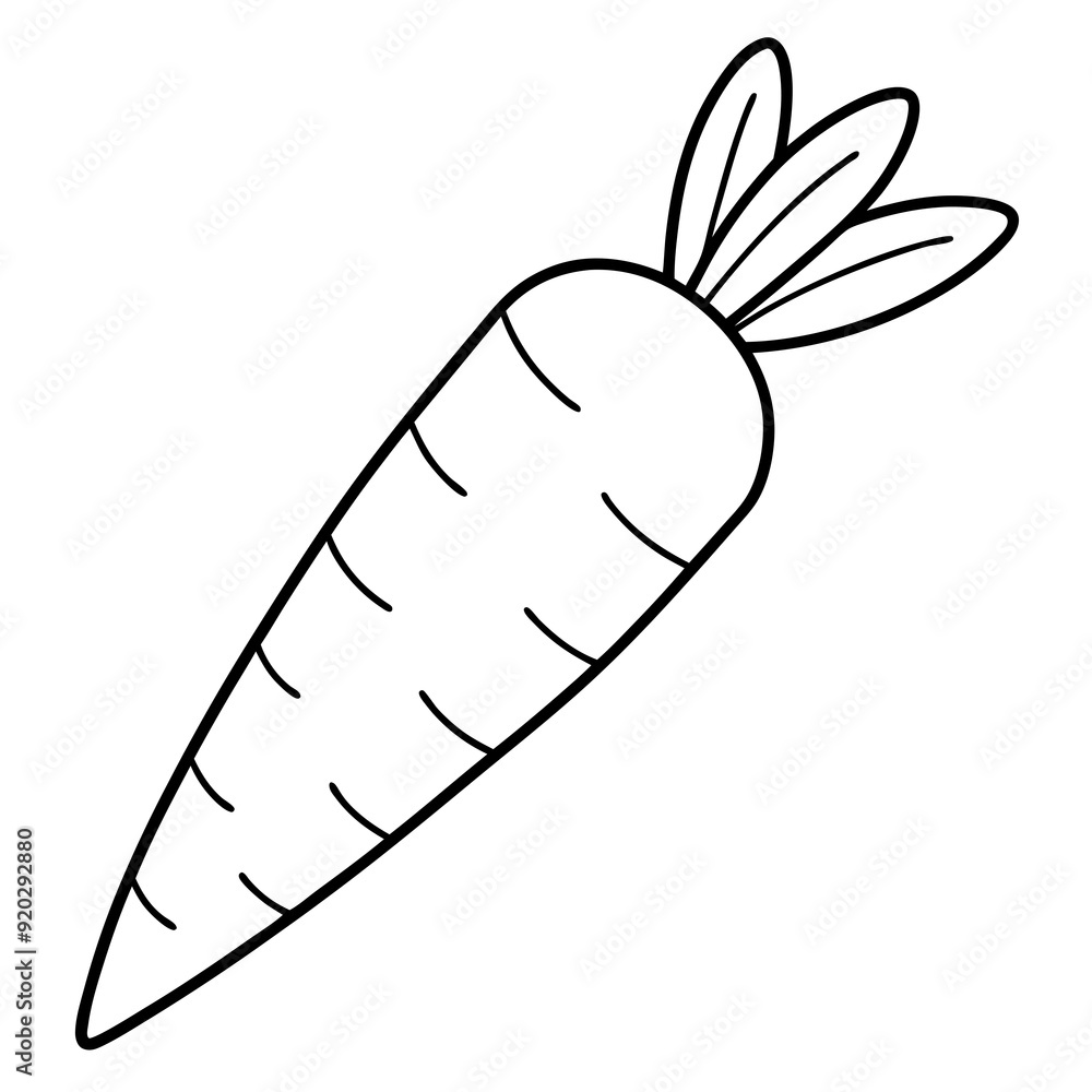 A coloring page of a FOOD CARROT A coloring page of a FOOD CARROT