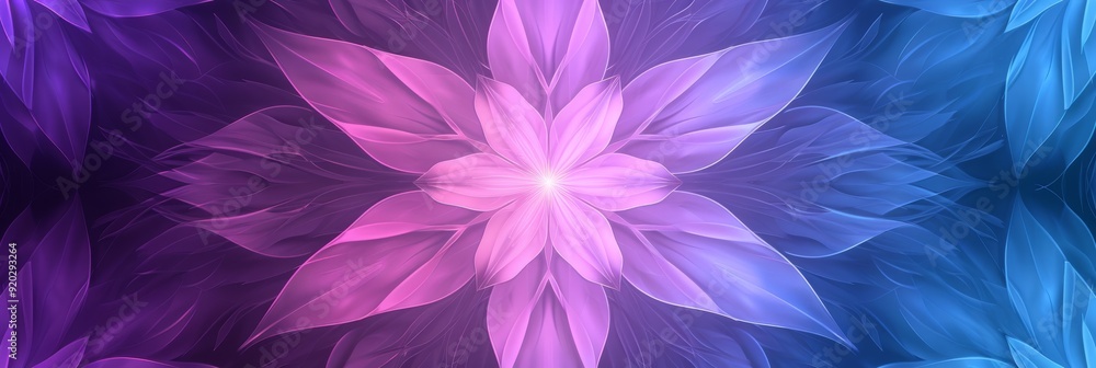 A stunning and mesmerizing abstract floral pattern showcasing vibrant shades of purple and blue hues A stunning and mesmerizing abstract floral pattern showcasing vibrant shades of purple and blue hues