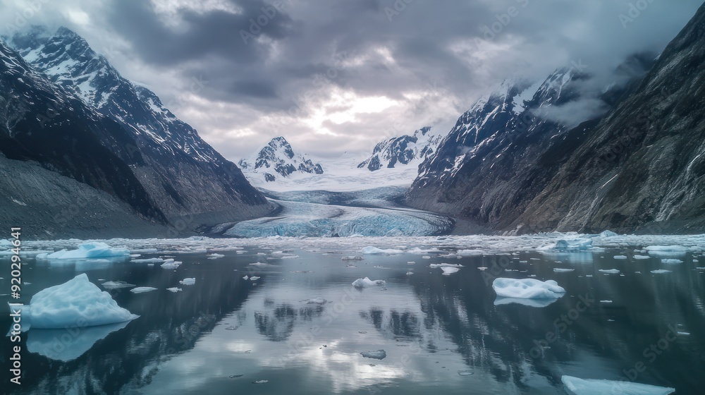 Glacier Lake with Majestic Mountains Glacier Lake with Majestic Mountains
