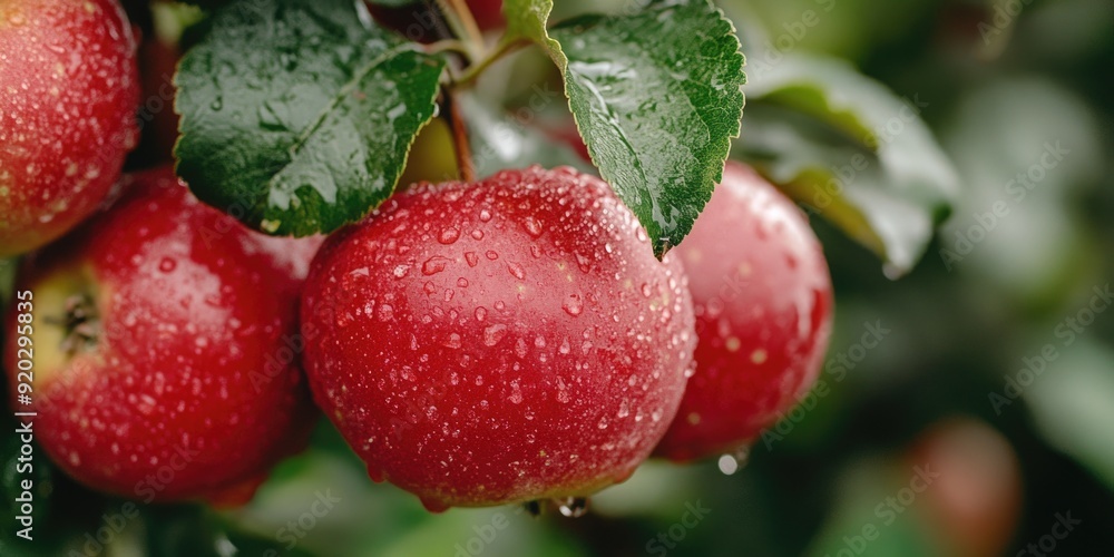 Obraz premium Red apples on tree