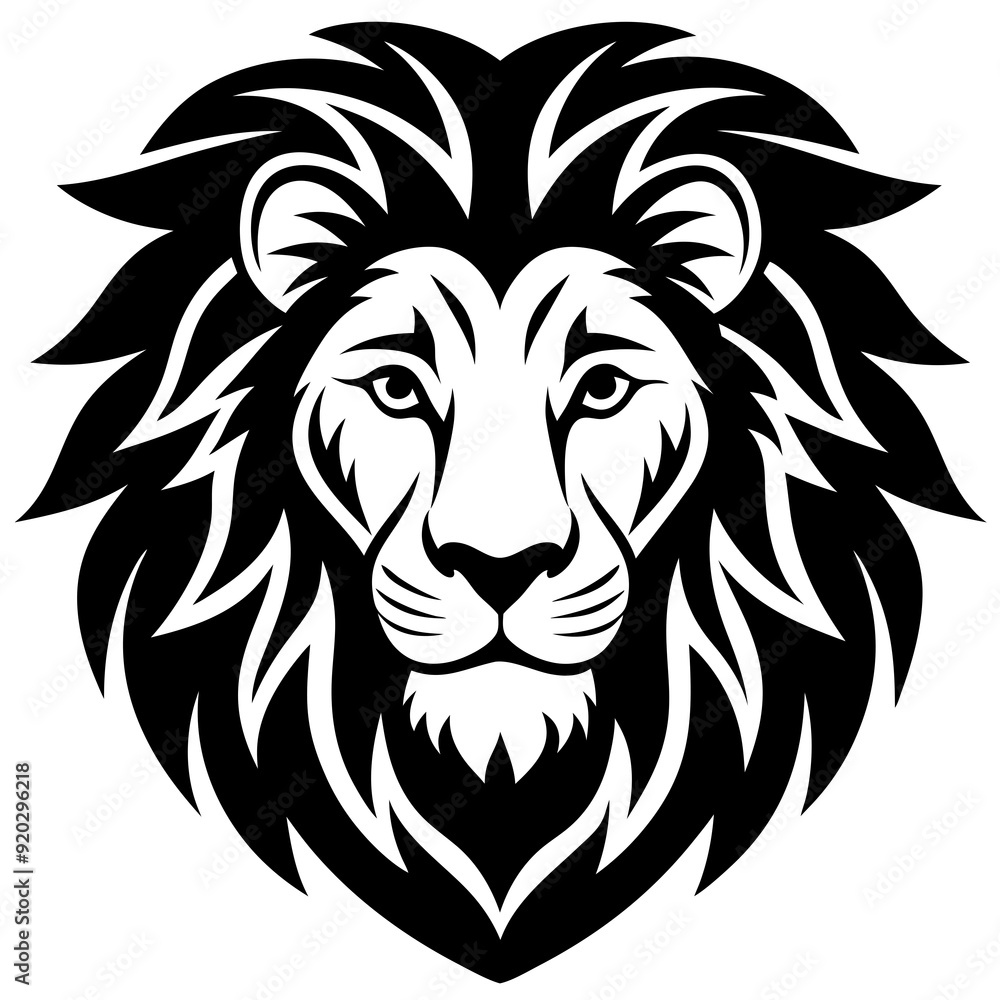 Lion head icon silhouette vector art illustration
