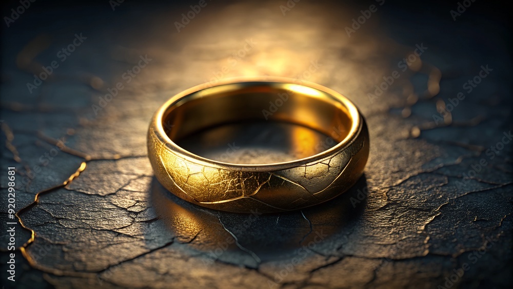 The Dramatic Contrast of a Cracked Golden Ring The Dramatic Contrast of a Cracked Golden Ring