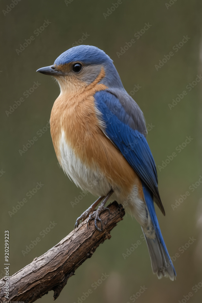 Vibrant Eastern Bluebird Perched on a Branch Vibrant Eastern Bluebird Perched on a Branch