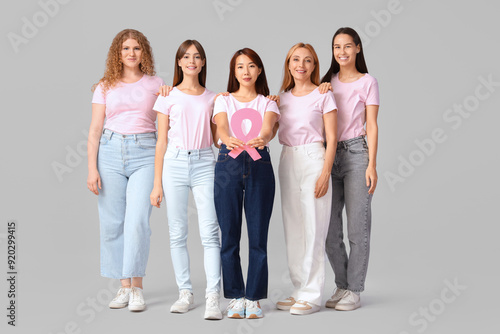 Beautiful women with pink r...