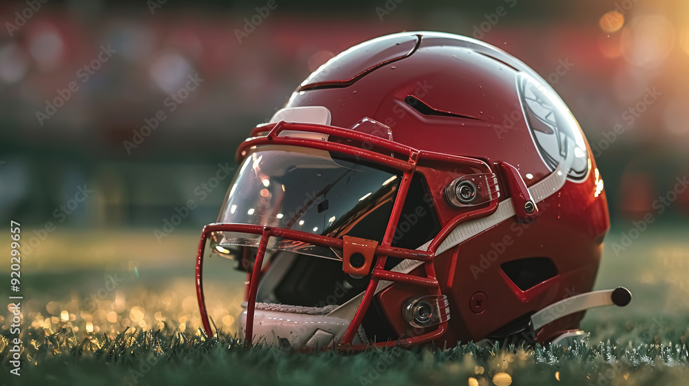 A football helmet with another helmet on top. A football helmet with another helmet on top.