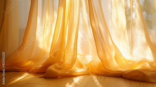 yellow curtain with a background
