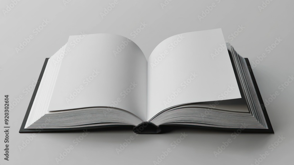 Open Book with Blank Pages and Black Cover Open Book with Blank Pages and Black Cover