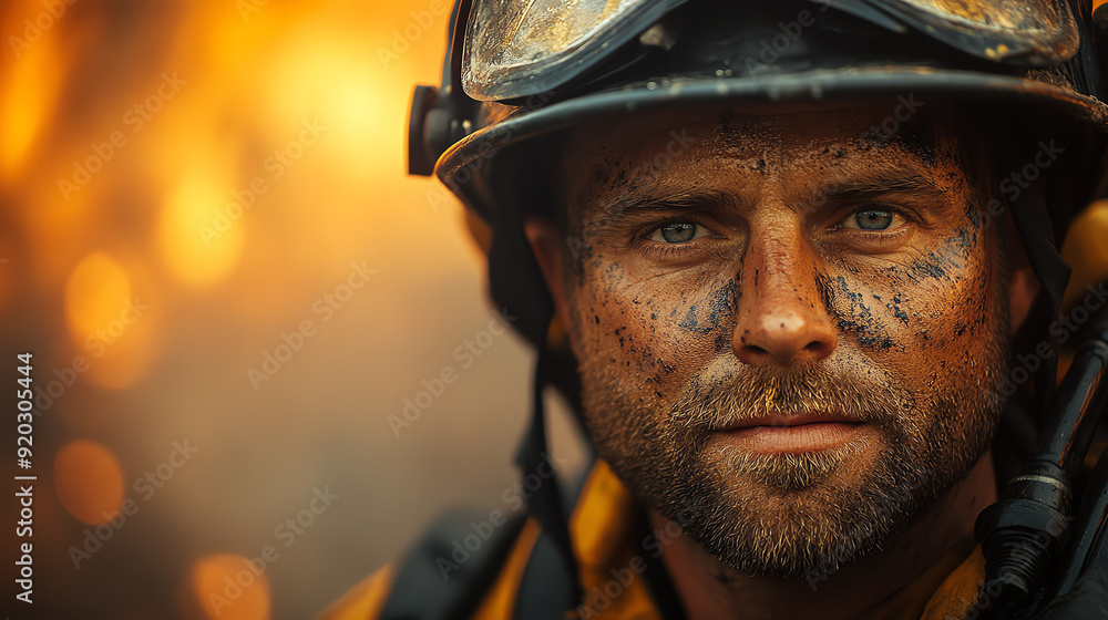 A determined firefighter stands amidst flames, showcasing resilience and bravery in the face of danger and adversity. A determined firefighter stands amidst flames, showcasing resilience and bravery in the face of danger and adversity.