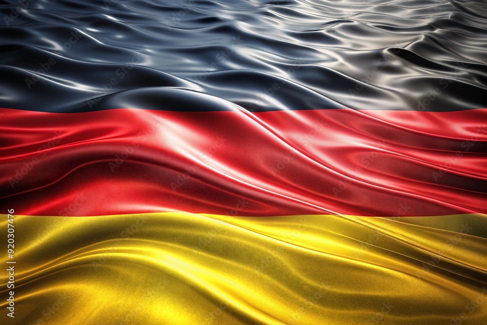 Fototapeta premium A flag with a red, yellow and black stripe