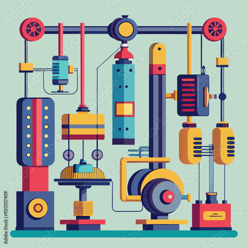 Illustration de vecteur d’entraînement de force d’exercice de triceps de câble 