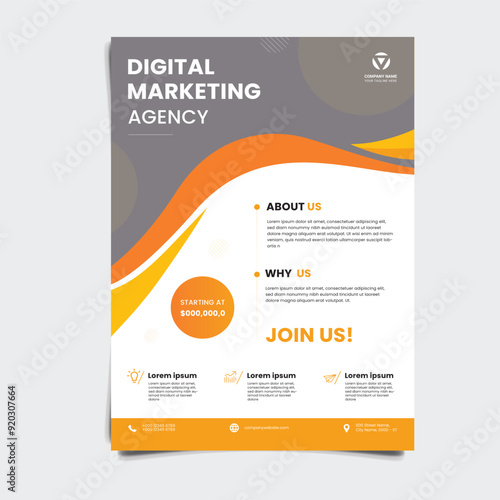 Creative digital business marketing flyer design template