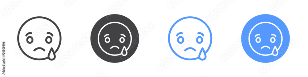 Sad Social media emoji icon Logo symbol outline set Sad Social media emoji icon Logo symbol outline set