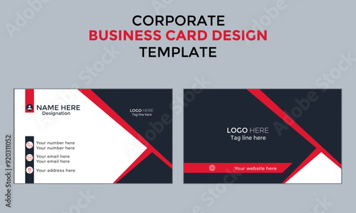 Double-Sided creative business card and visiting card design template .Horizontal and vertical business card template design with front and back presentation. Minimal card template design layout.