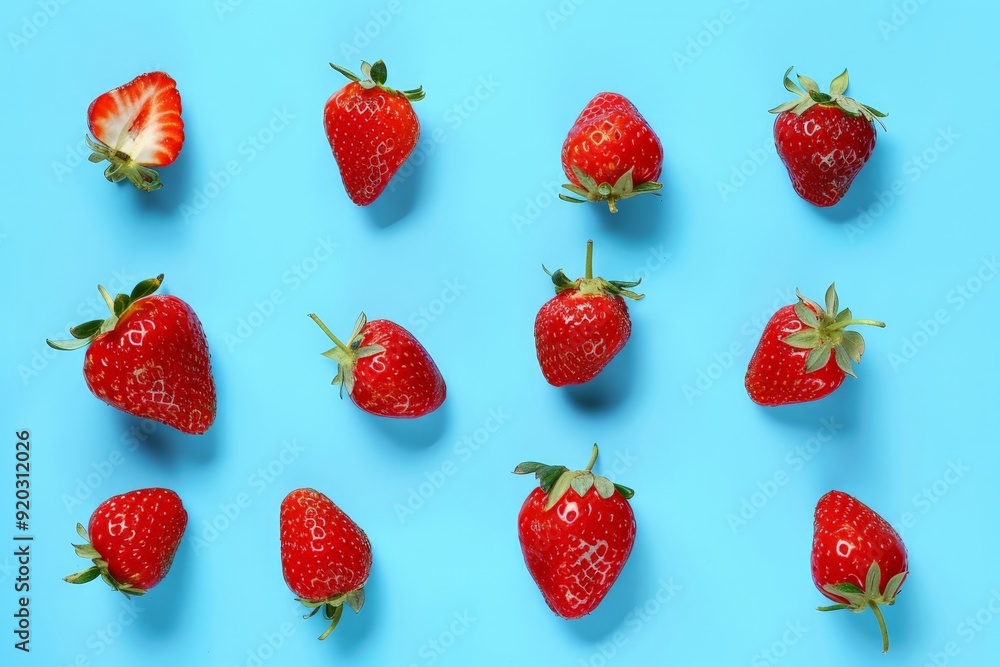 Vibrant Red Strawberries with Sharp Focus Vibrant Red Strawberries with Sharp Focus