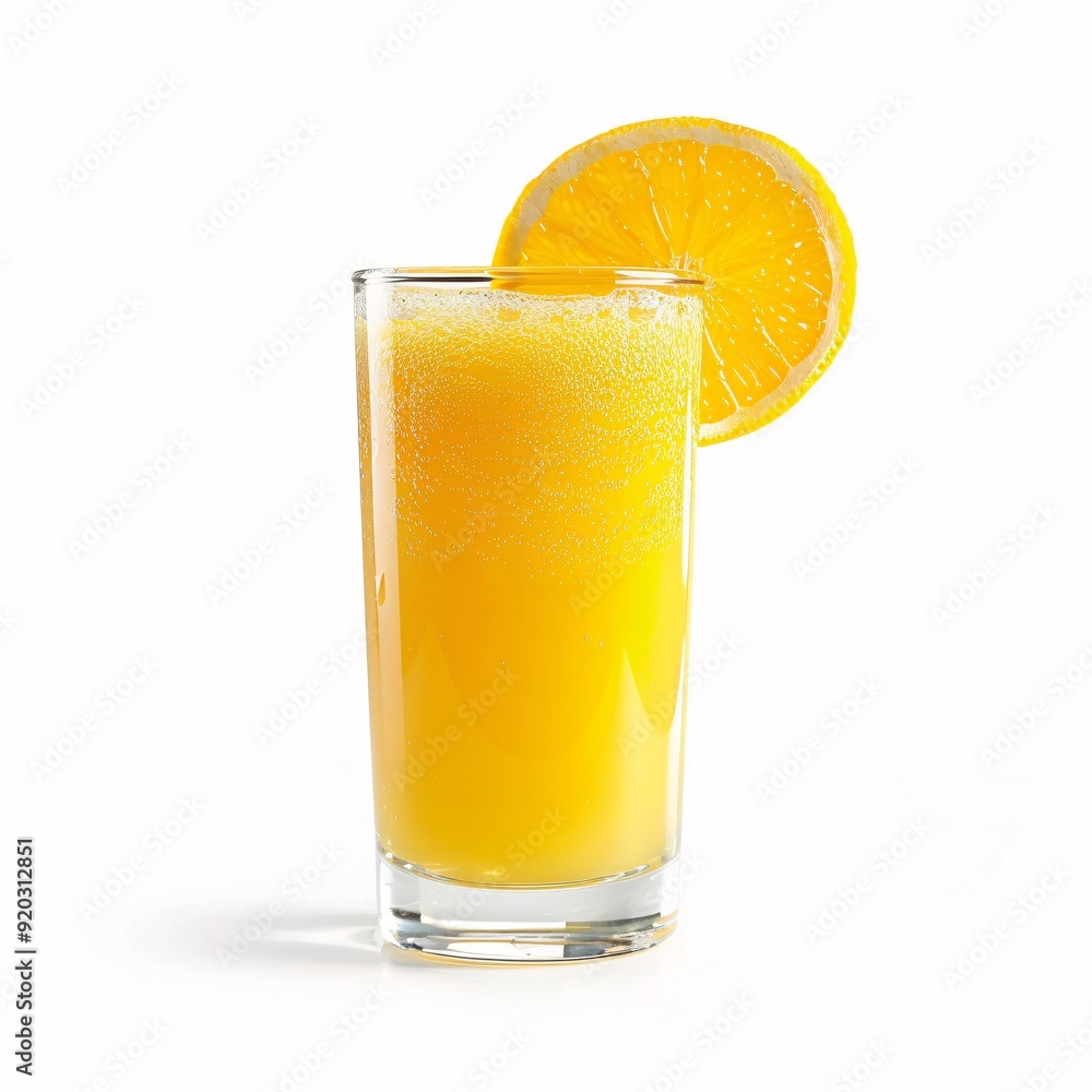 Freshly Squeezed Orange Juice with Pulp in Clear Glass Isolated on White Background Freshly Squeezed Orange Juice with Pulp in Clear Glass Isolated on White Background