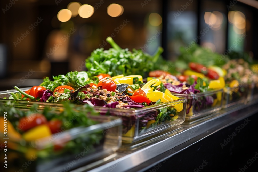 Fresh vegetables in a salad bar at a restaurant. Selective focus.
Fresh vegetables in a salad bar at a restaurant. Selective focus.