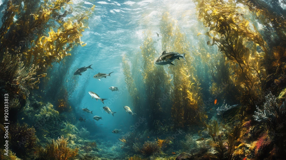 Fototapeta premium Underwater Kelp Forest