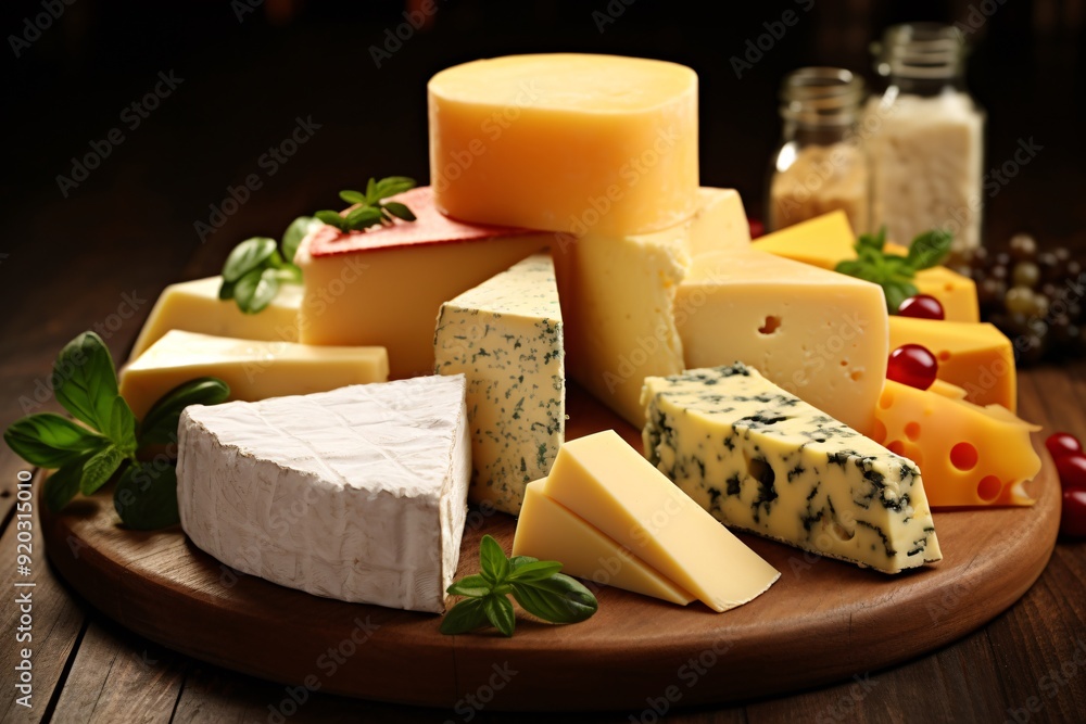 Assortment of cheese on wooden table, closeup. Dairy products. Cheese Selection. Large assortment of international cheese specialities.
Assortment of cheese on wooden table, closeup. Dairy products. Cheese Selection. Large assortment of international cheese specialities.