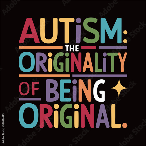 vector writing about being proud to be autistic