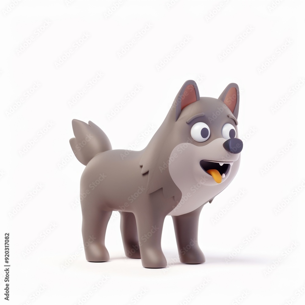 Wolf character in 3D style on a white background
Wolf character in 3D style on a white background