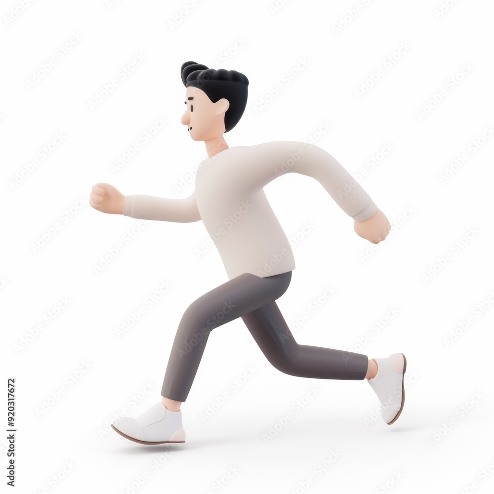 Running man in 3D style on a white background
Running man in 3D style on a white background
