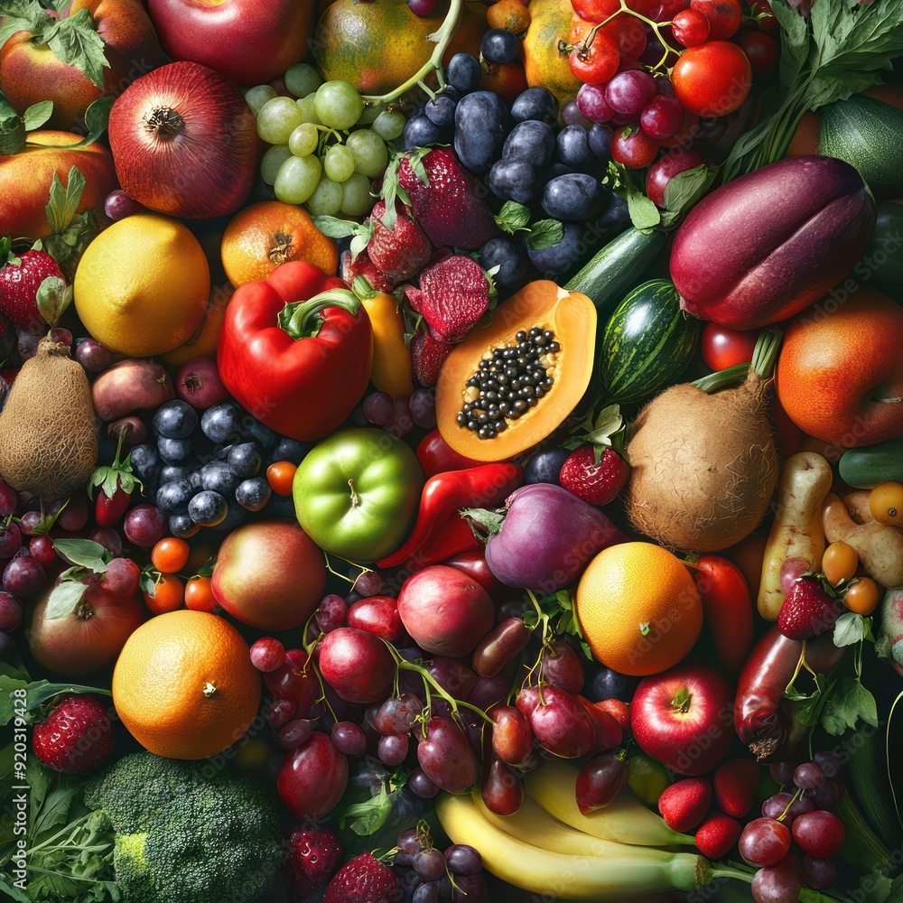 A Colorful Abundance of Fresh Fruits and Vegetables A Colorful Abundance of Fresh Fruits and Vegetables