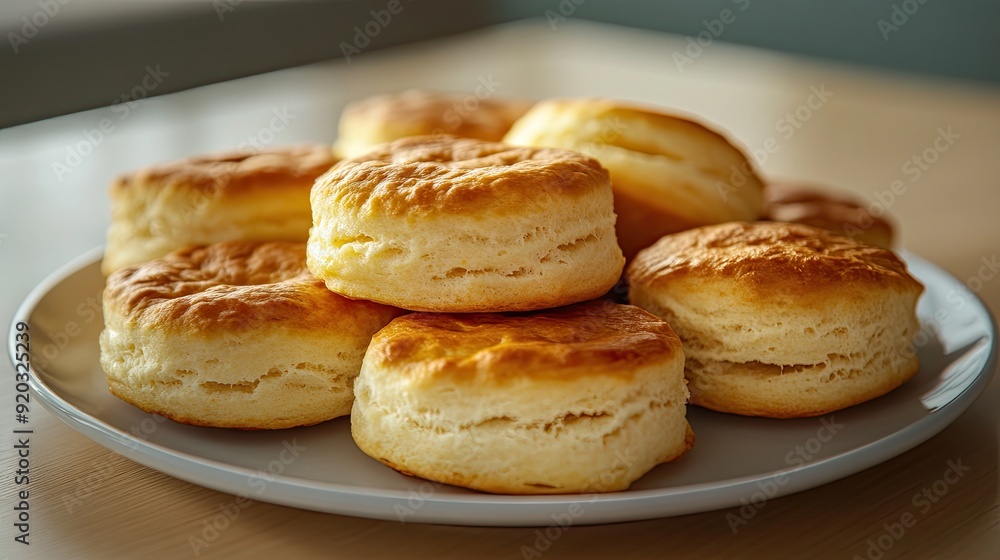 Breakfast biscuits plate. Generative AI Breakfast biscuits plate. Generative AI