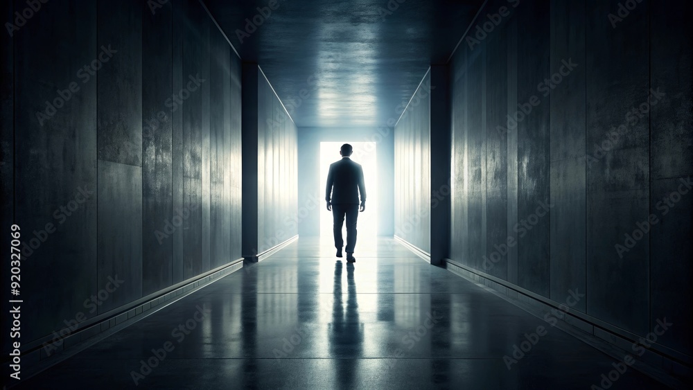 Dark and mysterious rendering of a figure walking through a narrow corridor, mysterious, eerie, shadowy, figure, corridor Dark and mysterious rendering of a figure walking through a narrow corridor, mysterious, eerie, shadowy, figure, corridor