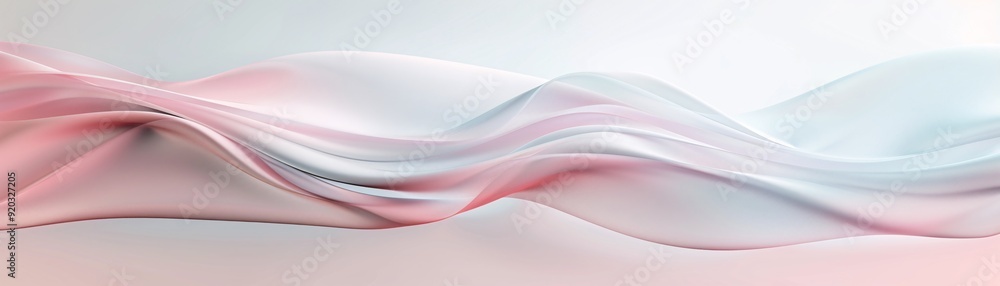 Obraz premium A tranquil 3D abstract background with soft gradients and gentle curves, designed to emphasize the copy space for soothing content