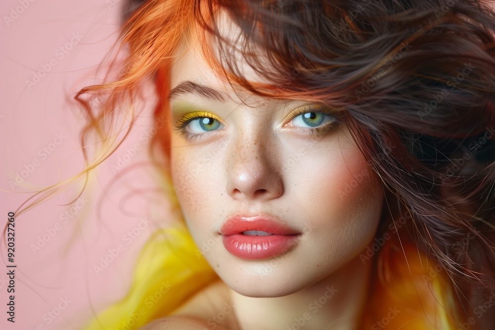 Fototapeta premium A colorful makeup girl