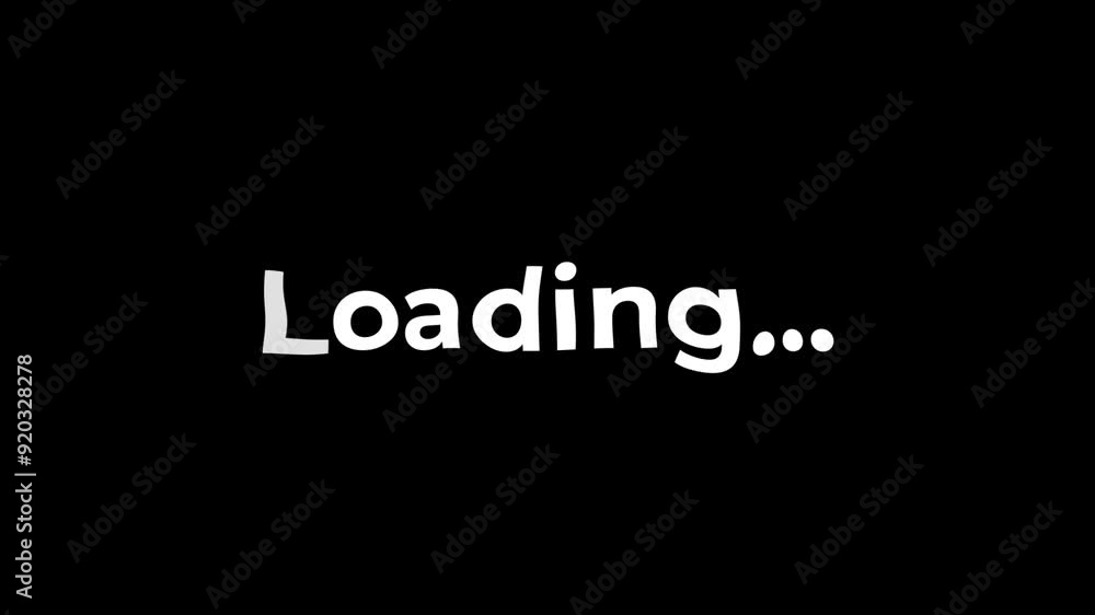 Loading Animation in White Text with Ellipsis on Black Background for User Interface Design and Video Transitions Loading Animation in White Text with Ellipsis on Black Background for User Interface Design and Video Transitions