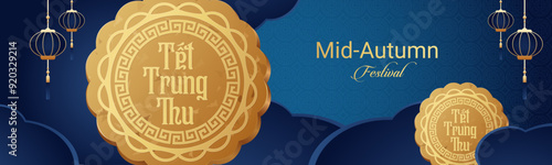 Banner Tết Trung Thu 2025. Vietnamese translation: Happy Mid-Autumn Festival