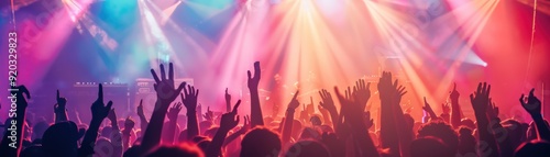 Wallpaper Mural Vibrant concert scene with energetic crowd and colorful lights illuminating the atmosphere, celebrating music and excitement. Torontodigital.ca