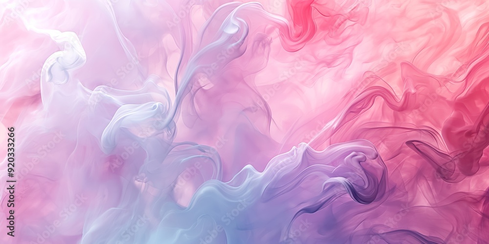 This is a stunning and beautiful blend of soft pink and cool blue smoky textures, artfully creating a dreamy and serene atmosphere that captivates the mind