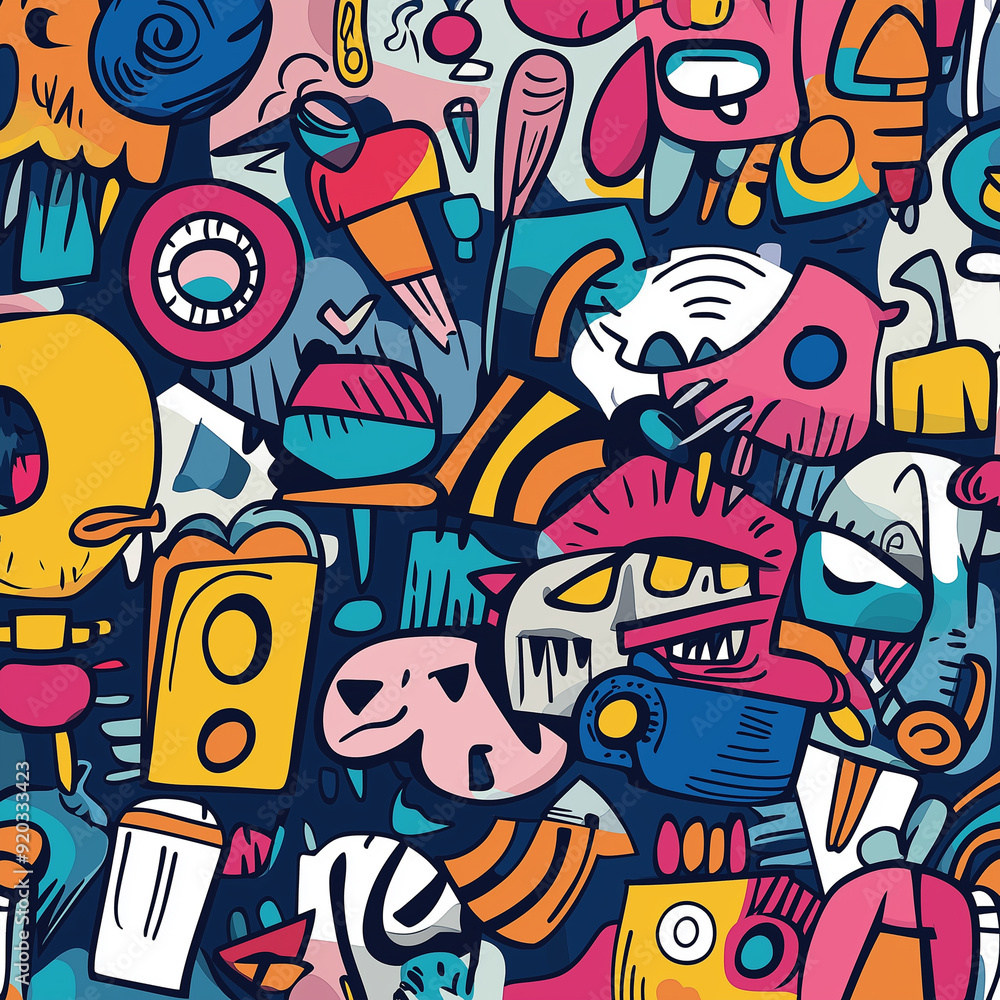a playful background with hand-drawn doodles of various objects and symbols a playful background with hand-drawn doodles of various objects and symbols
