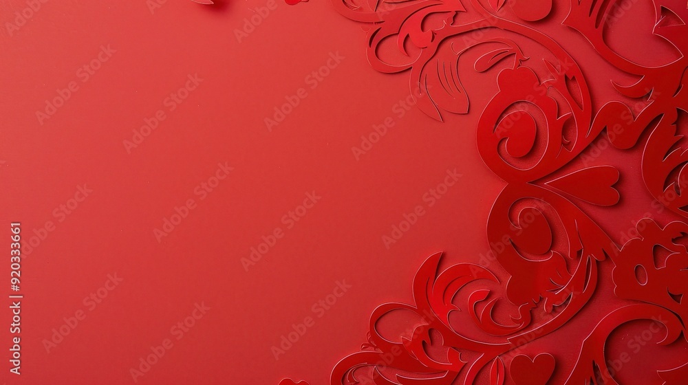 Intricate Paper Cuttings Showcase Red Love Greeting Card Design, Traditional Craftsmanship with Romantic Background, Perfect for Valentine's Day Celebration Intricate Paper Cuttings Showcase Red Love Greeting Card Design, Traditional Craftsmanship with Romantic Background, Perfect for Valentine's Day Celebration