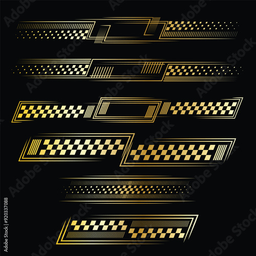 Racing sport golden gradient decals