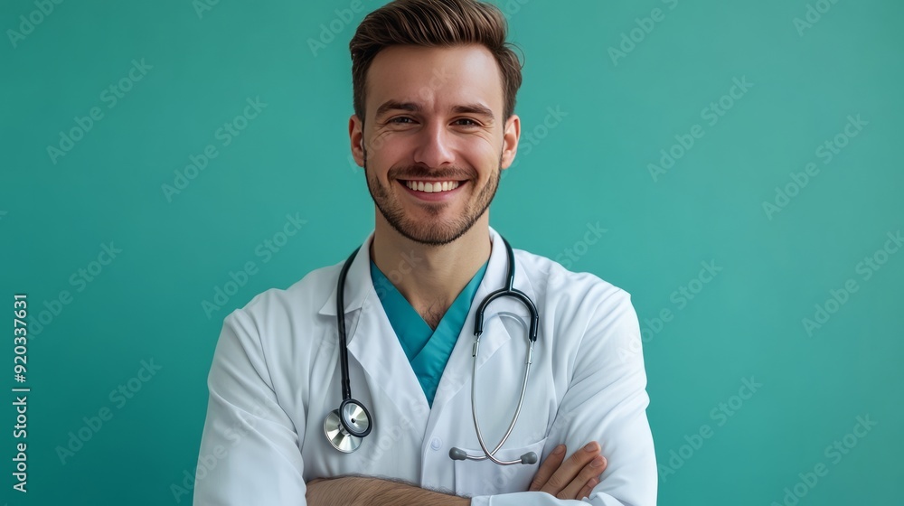 Happy doctor headshot portrait