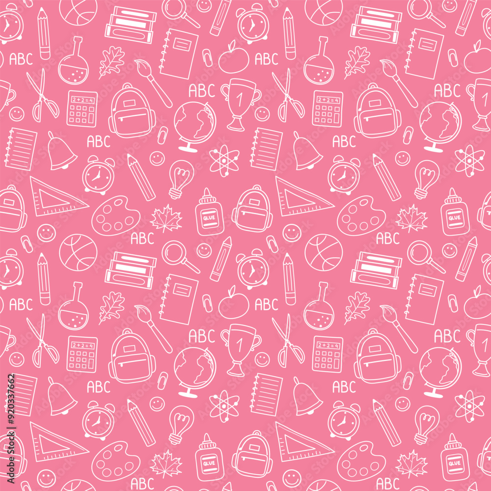 School pattern with hand drawn elements. Seamless background design. Vector illustration School pattern with hand drawn elements. Seamless background design. Vector illustration