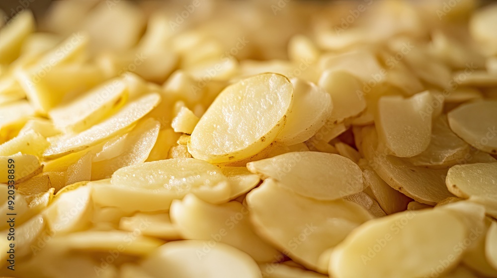 Potato raw sliced strips white. Generative AI Potato raw sliced strips white. Generative AI