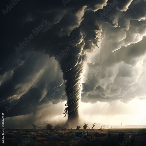 tornado a rapidly rotating column of air that extends from a thu