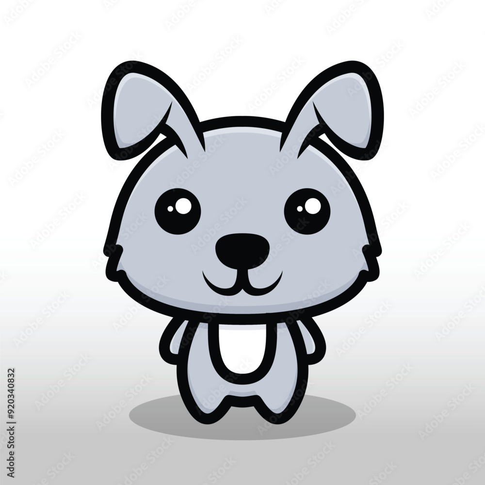 Cute Rabbit illustration with bright colors and line art Cute Rabbit illustration with bright colors and line art
