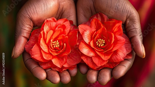 Shimul flowers, red, Bangladesh. Generative AI photo