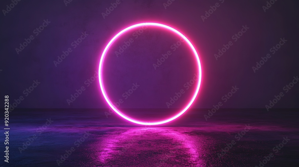 Vibrant Glowing Neon Circle with Transparent Background Vibrant Glowing Neon Circle with Transparent Background