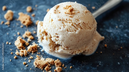 Speculoos ice cream scoop. Generative AI