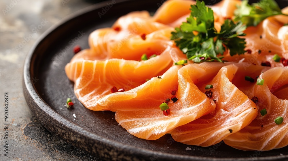 Spicy salmon plate sauce. Generative AI Spicy salmon plate sauce. Generative AI
